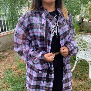 RtA plaid nikki jacket pink and purple